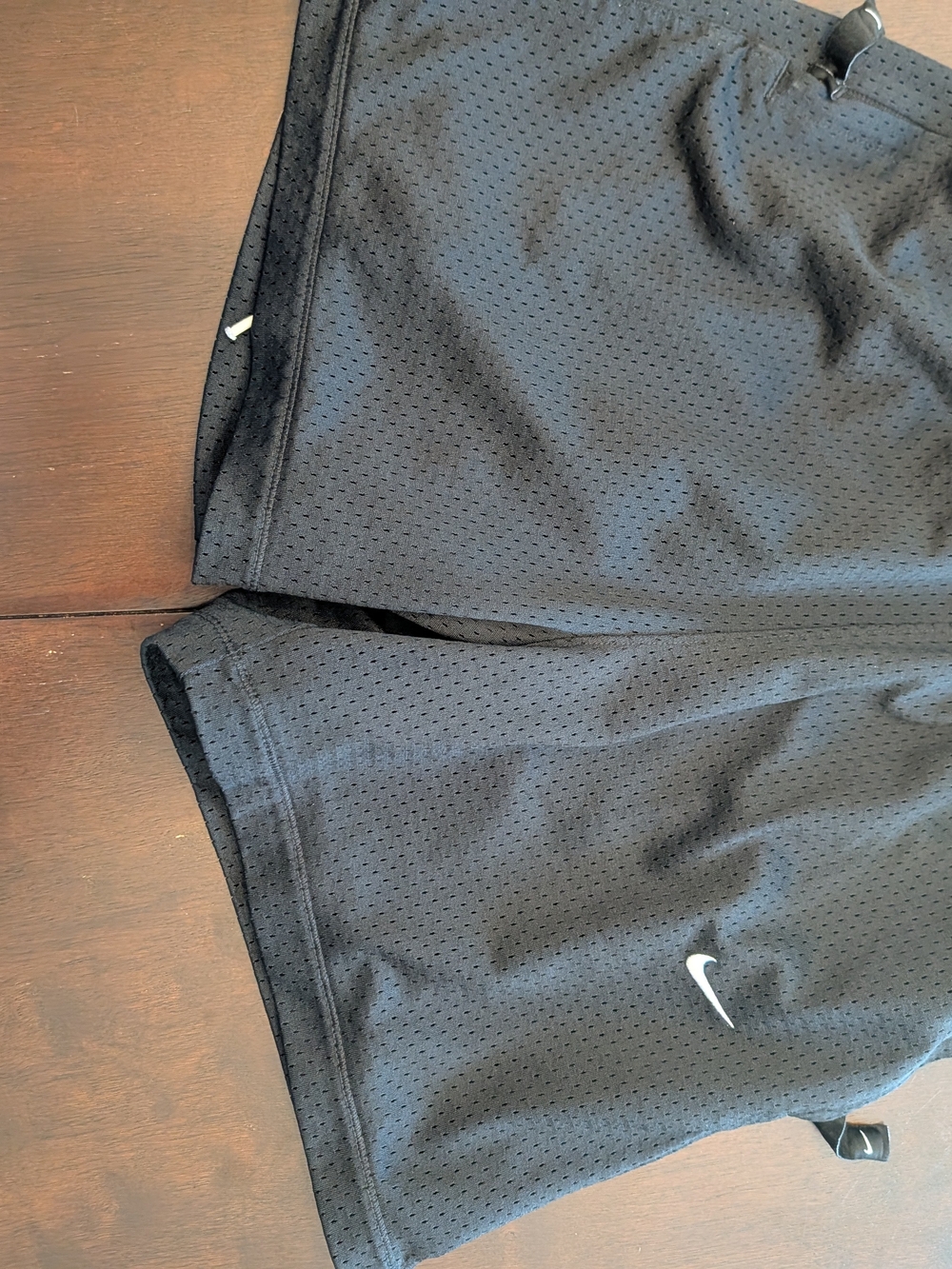 Nike Black Mesh Athletic Shorts with Swoosh